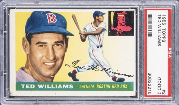 1955 Topps #2 Ted Williams - PSA GD 2